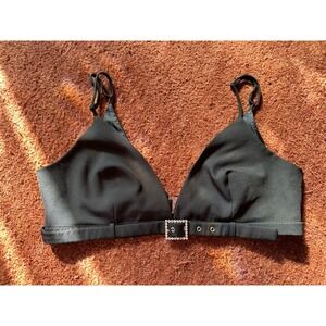 Kaiia Black Strap it Triangle Bralette Too Us Womens 12 Clubbing Crop Y2K‎